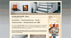 Desktop Screenshot of kachelofen-hofer.com