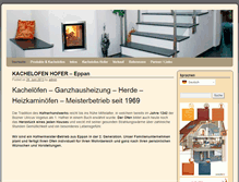 Tablet Screenshot of kachelofen-hofer.com